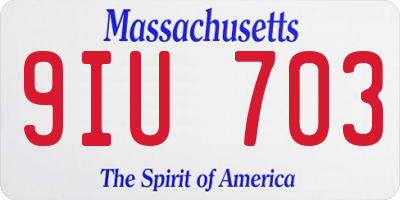 MA license plate 9IU703