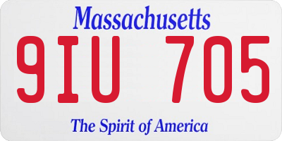 MA license plate 9IU705
