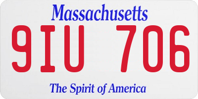 MA license plate 9IU706