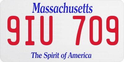 MA license plate 9IU709