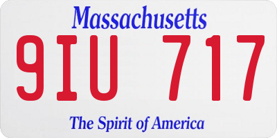 MA license plate 9IU717