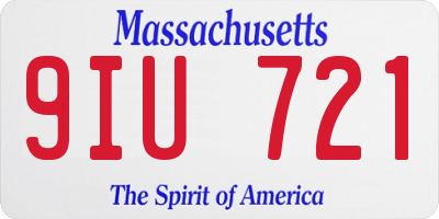 MA license plate 9IU721