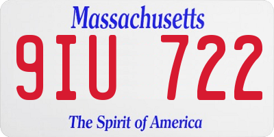 MA license plate 9IU722