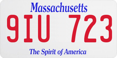 MA license plate 9IU723