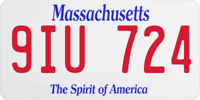 MA license plate 9IU724