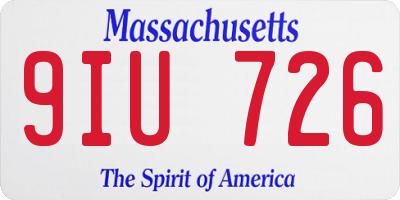 MA license plate 9IU726