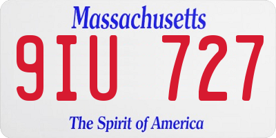 MA license plate 9IU727