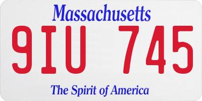 MA license plate 9IU745