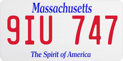 MA license plate 9IU747