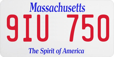 MA license plate 9IU750