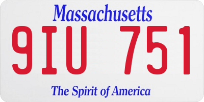 MA license plate 9IU751