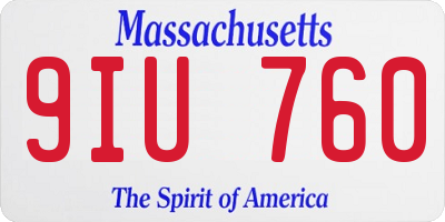 MA license plate 9IU760