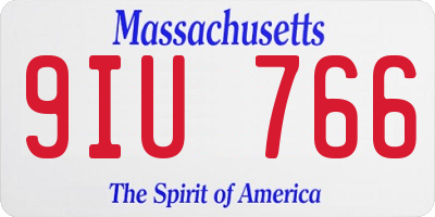 MA license plate 9IU766