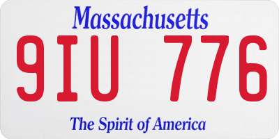 MA license plate 9IU776