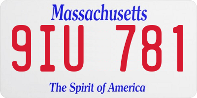 MA license plate 9IU781