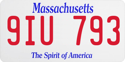 MA license plate 9IU793
