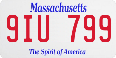MA license plate 9IU799