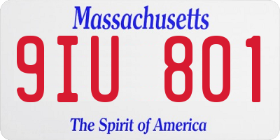 MA license plate 9IU801
