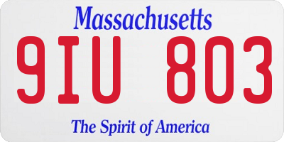 MA license plate 9IU803