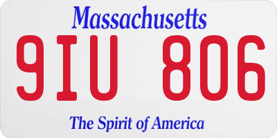MA license plate 9IU806