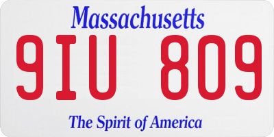 MA license plate 9IU809
