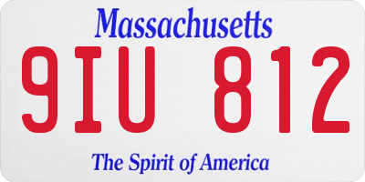 MA license plate 9IU812
