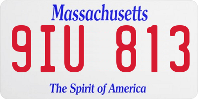 MA license plate 9IU813