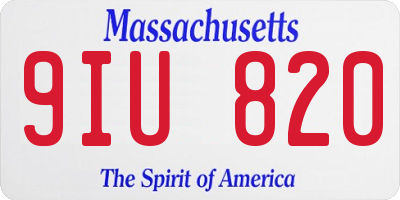 MA license plate 9IU820