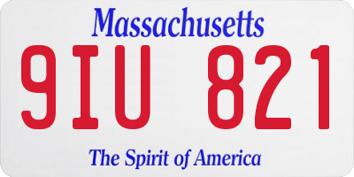 MA license plate 9IU821