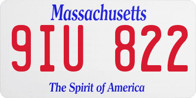 MA license plate 9IU822