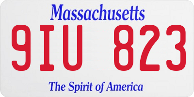 MA license plate 9IU823