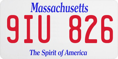 MA license plate 9IU826