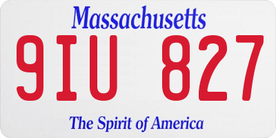 MA license plate 9IU827