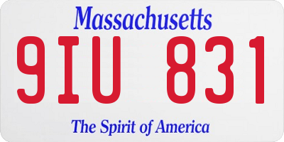 MA license plate 9IU831