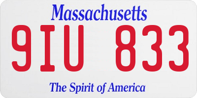 MA license plate 9IU833
