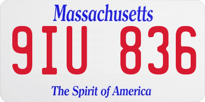 MA license plate 9IU836