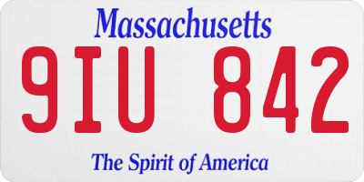 MA license plate 9IU842