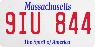 MA license plate 9IU844