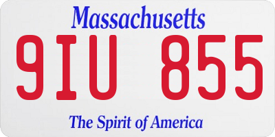 MA license plate 9IU855