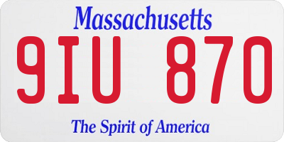 MA license plate 9IU870
