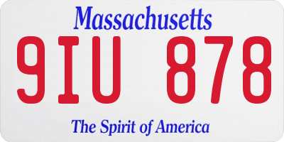 MA license plate 9IU878
