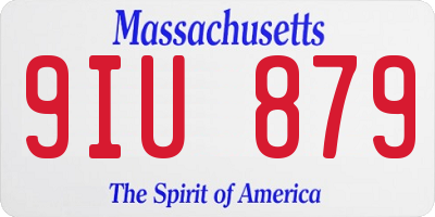 MA license plate 9IU879