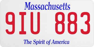 MA license plate 9IU883