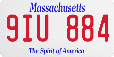 MA license plate 9IU884