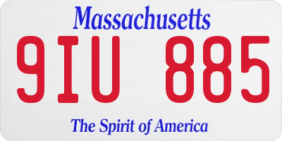 MA license plate 9IU885