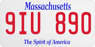 MA license plate 9IU890