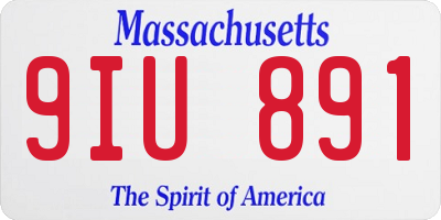 MA license plate 9IU891