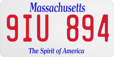 MA license plate 9IU894