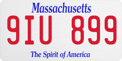 MA license plate 9IU899