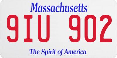 MA license plate 9IU902